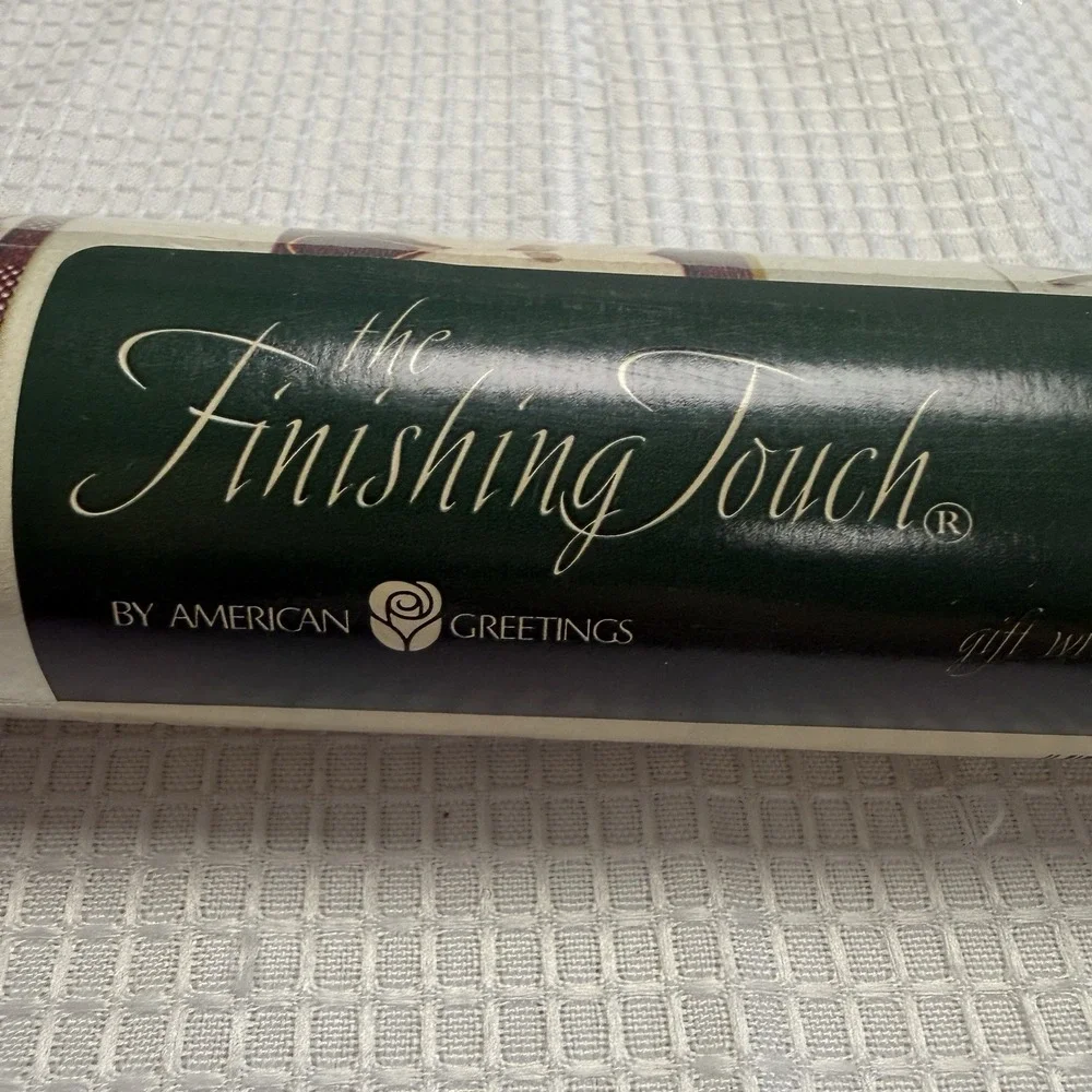 Vintage Wrapping Paper The Finishing Touch Greetings Apple Squares 40 sq Ft New